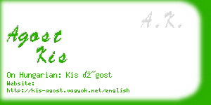 agost kis business card